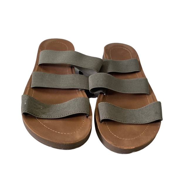 Shoes - Triple Strap faux Snake skin slide Sandals